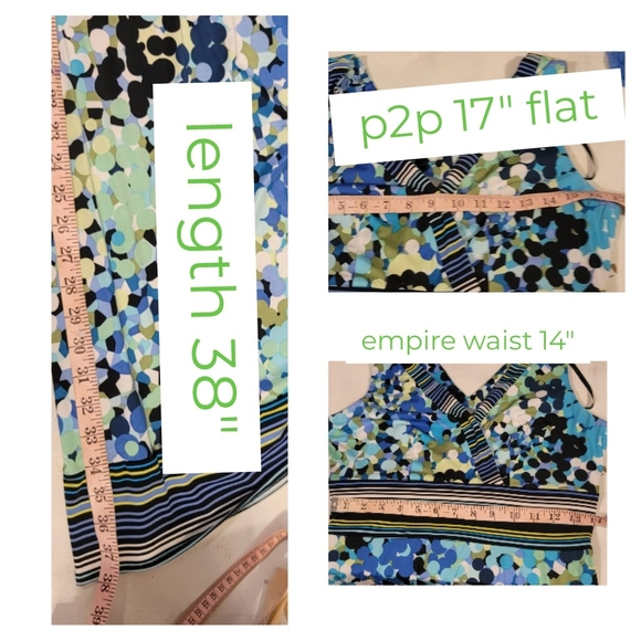 Rabbit Double V Circles Stripes Sleeveless Dress - Picture 5 of 6